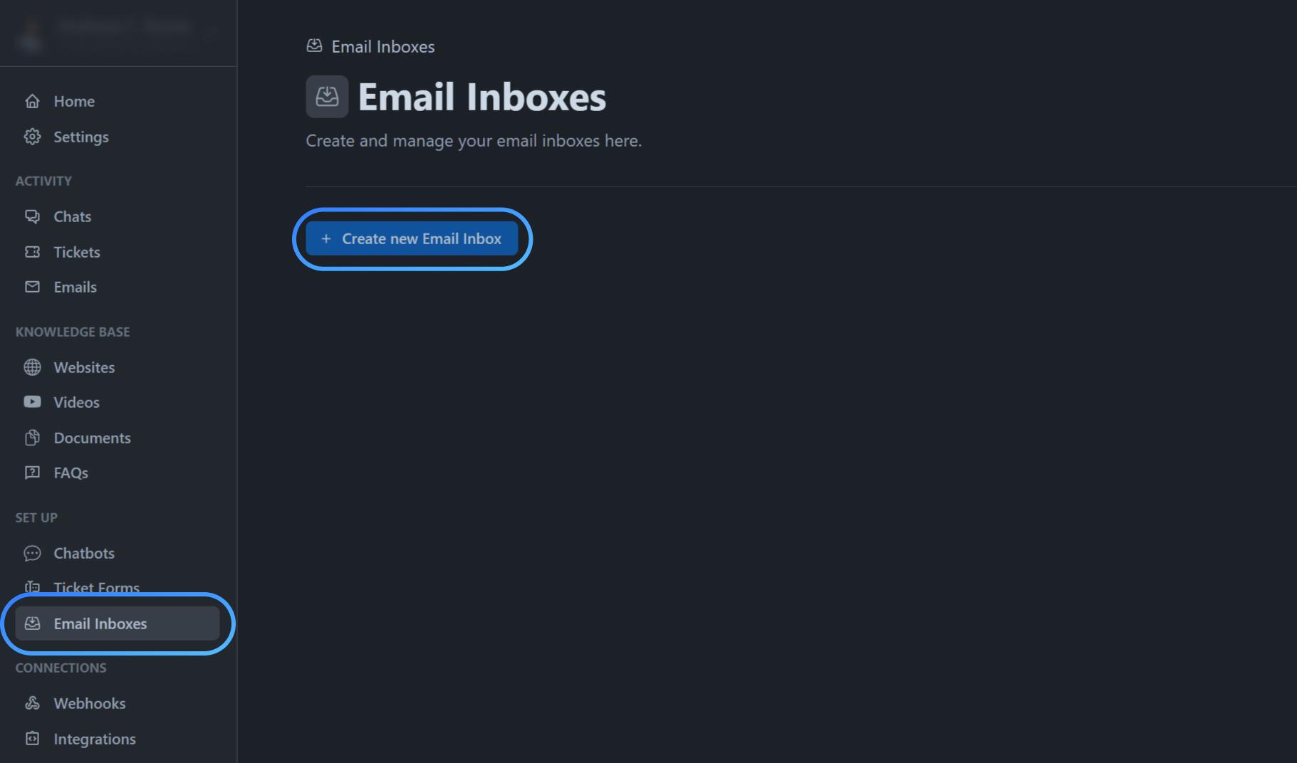 Create inbox