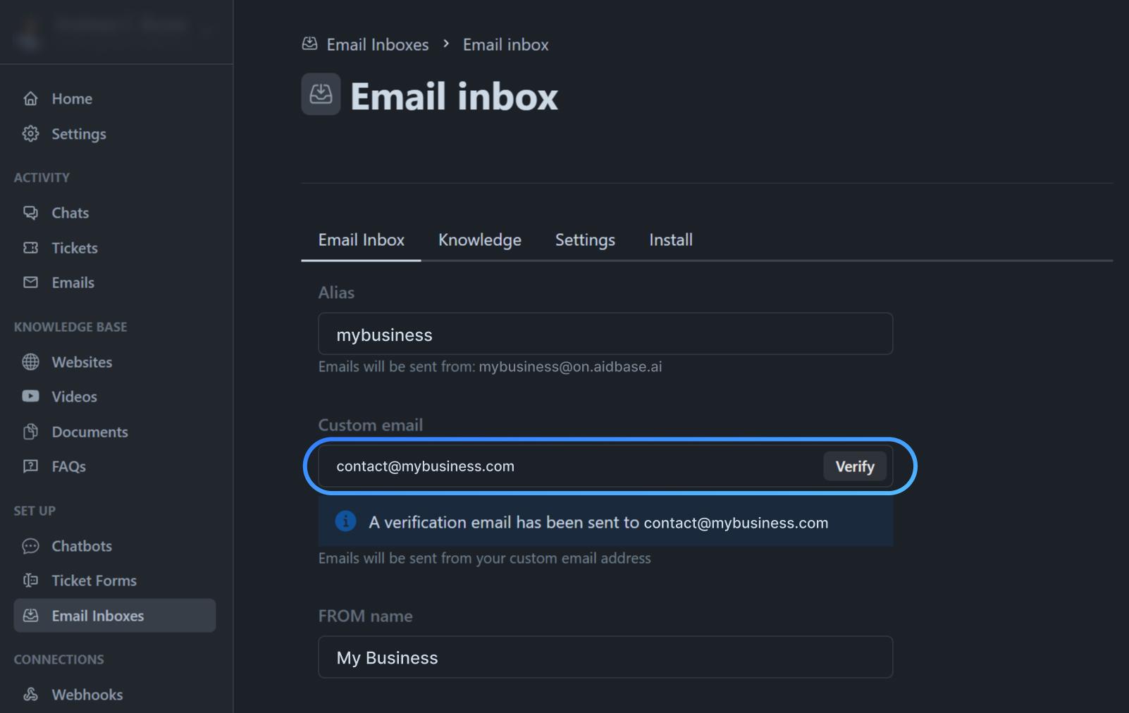 Verify email